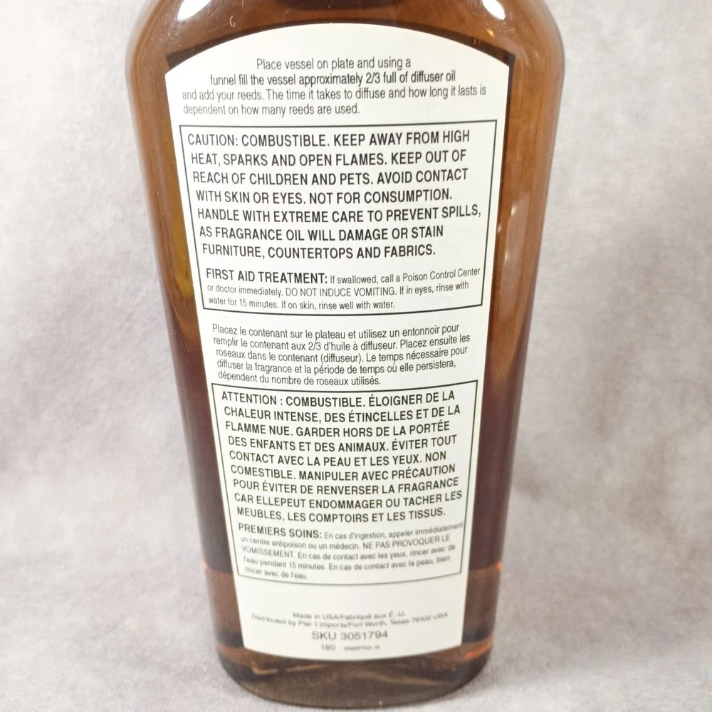 Pier 1 Imports AMBER MUSK Reed Diffuser Oil  16 Fl Oz